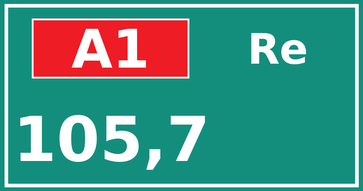 Hectometerbord A1 105,7 zijde Re