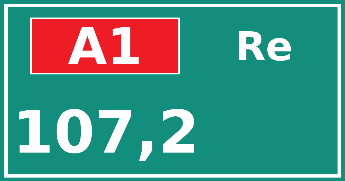 Hectometerbord A1 107,2 zijde Re