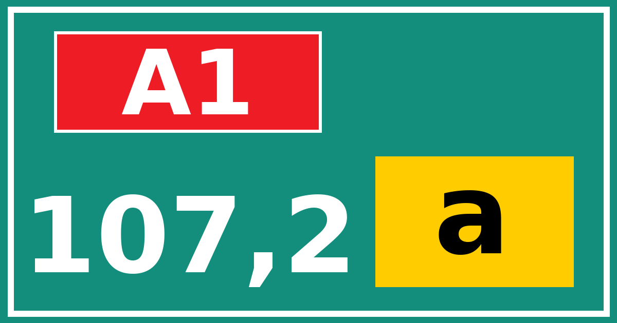 Hectometerbord A1 107,2 letter a