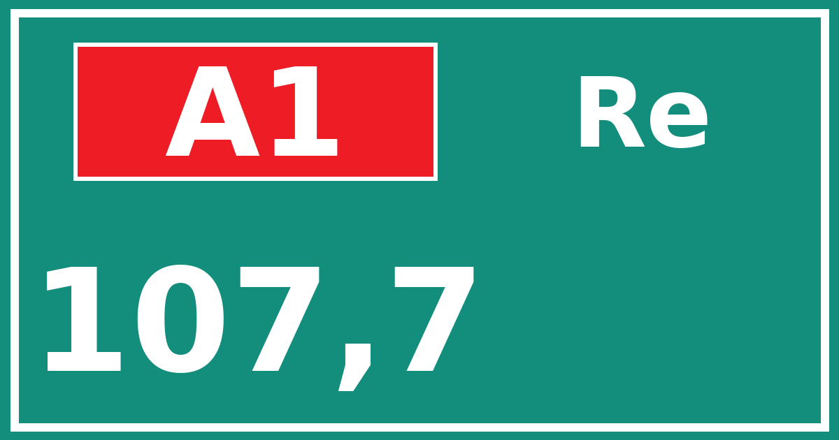 Hectometerbord A1 107,7 zijde Re