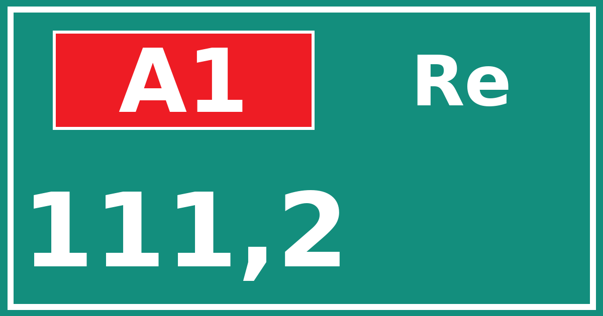 Hectometerbord A1 111,2 zijde Re