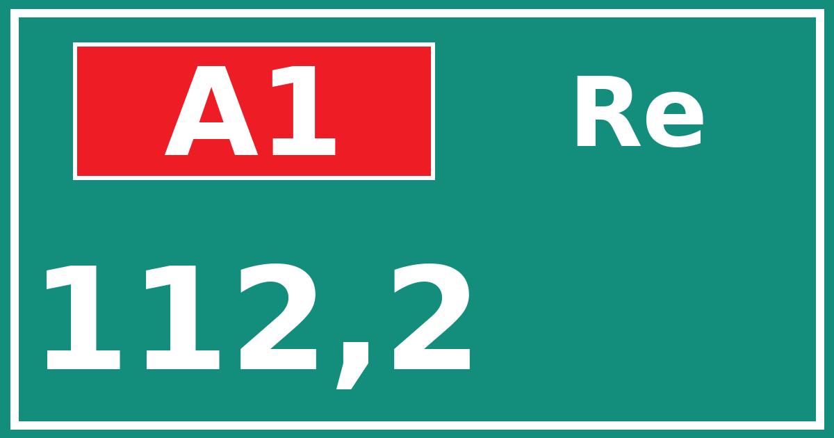 Hectometerbord A1 112,2 zijde Re