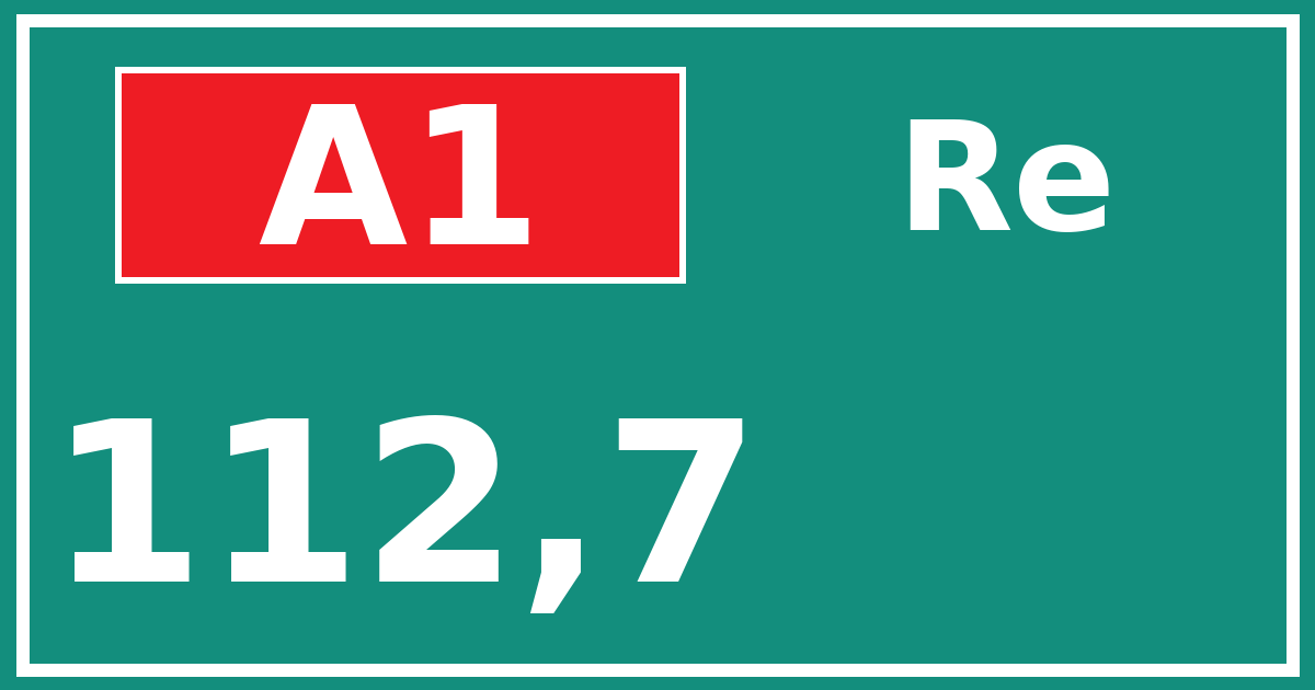 Hectometerbord A1 112,7 zijde Re