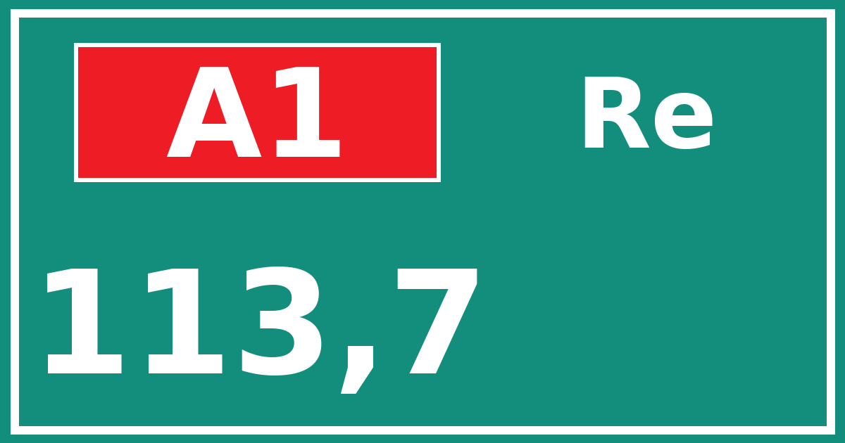 Hectometerbord A1 113,7 zijde Re