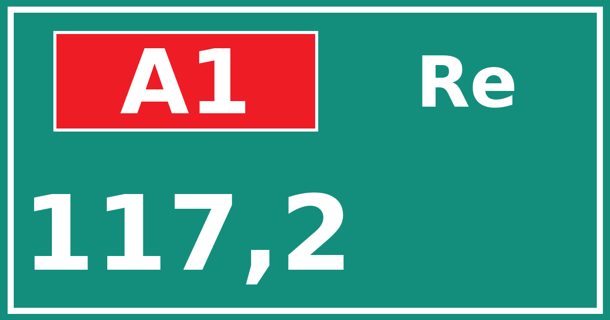 Hectometerbord A1 117,2 zijde Re
