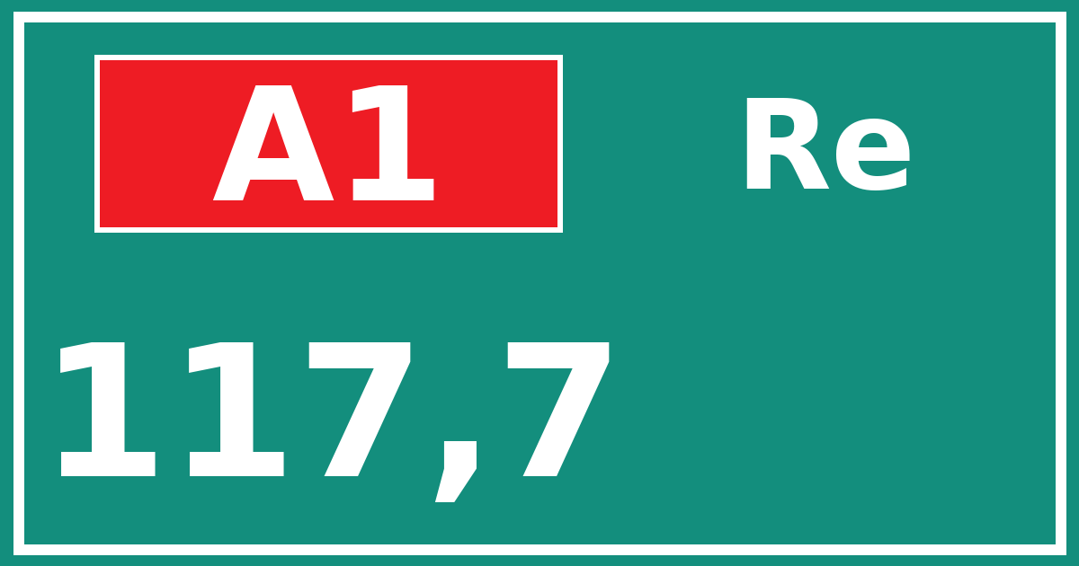 Hectometerbord A1 117,7 zijde Re