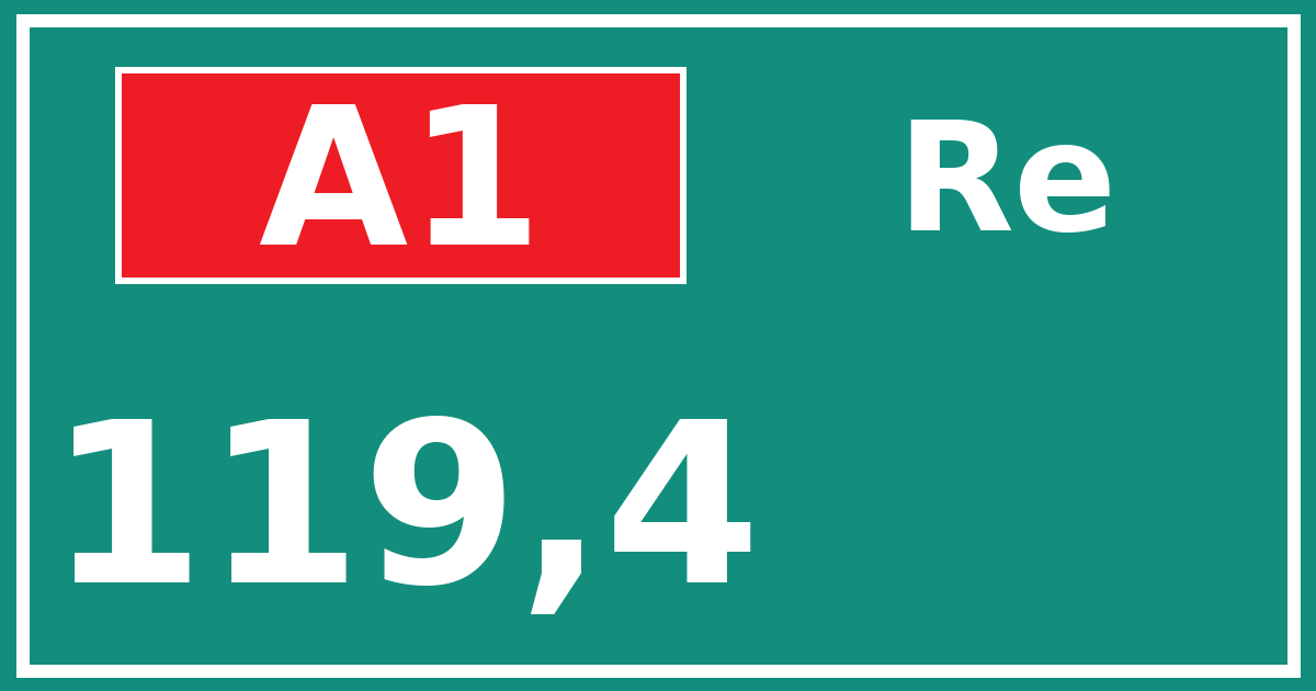 Hectometerbord A1 119,4 zijde Re