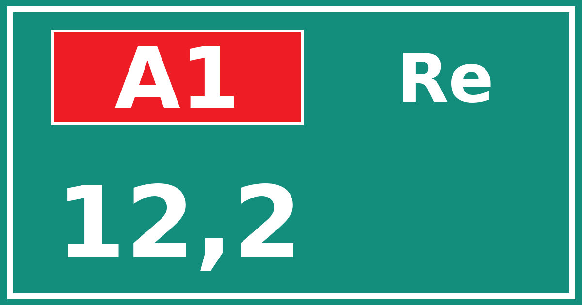 Hectometerbord A1 12,2 zijde Re