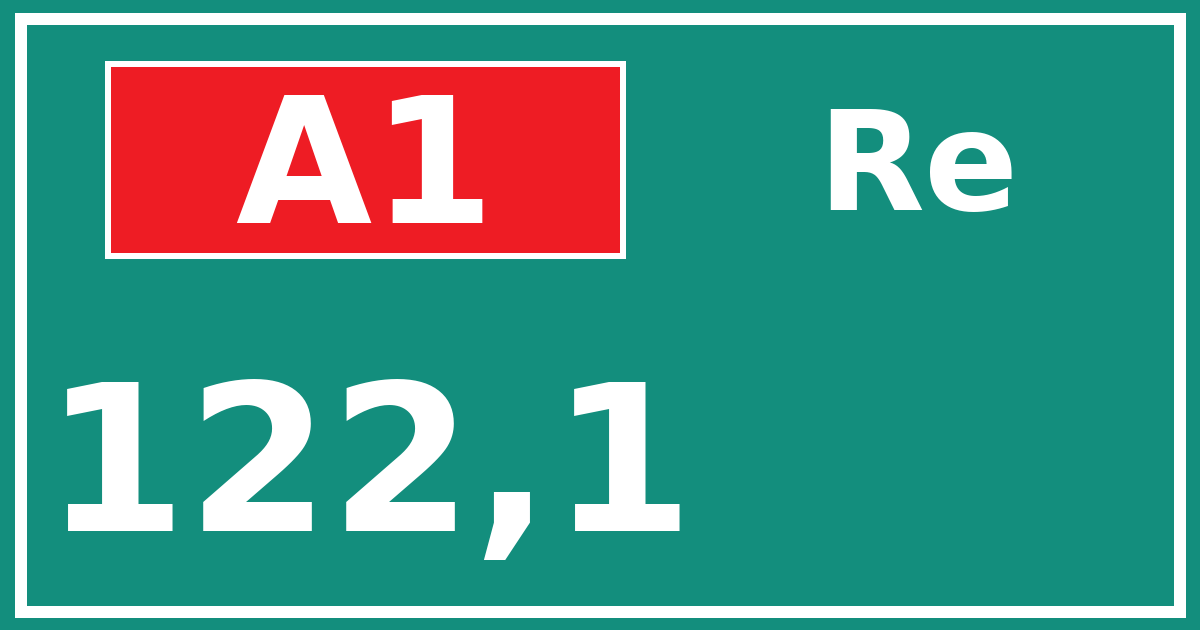Hectometerbord A1 122,1 zijde Re