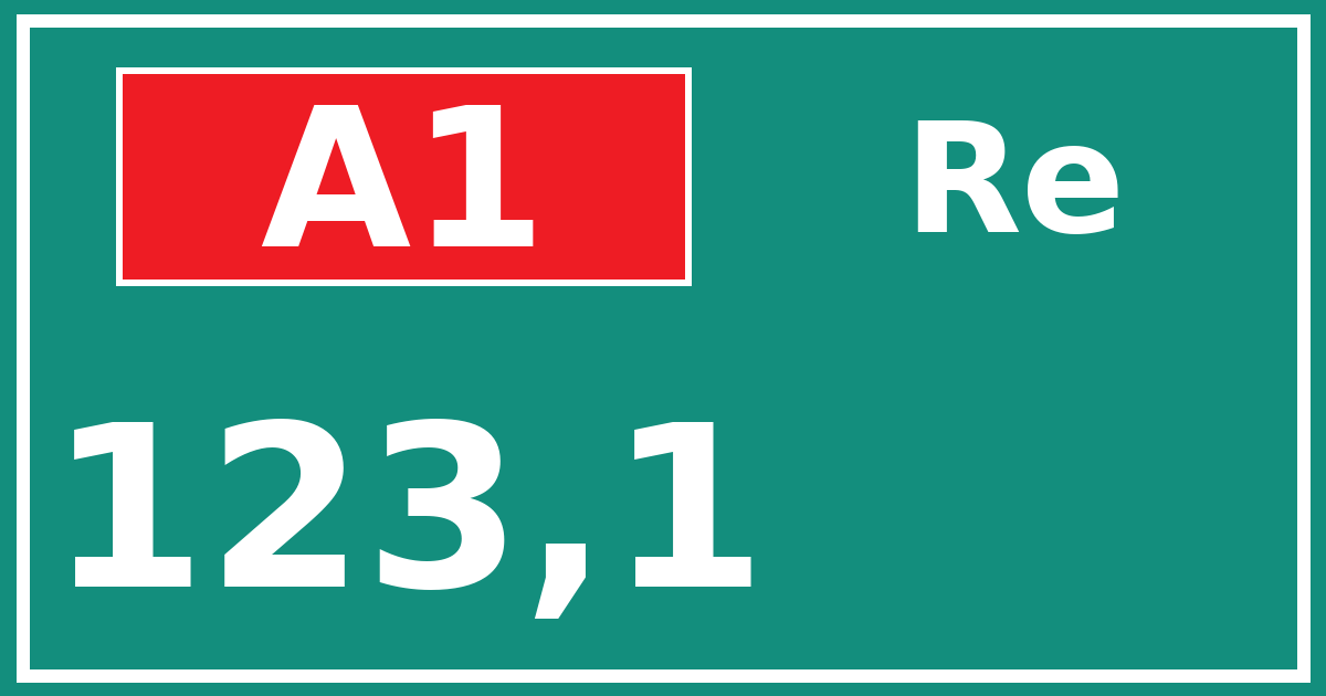 Hectometerbord A1 123,1 zijde Re