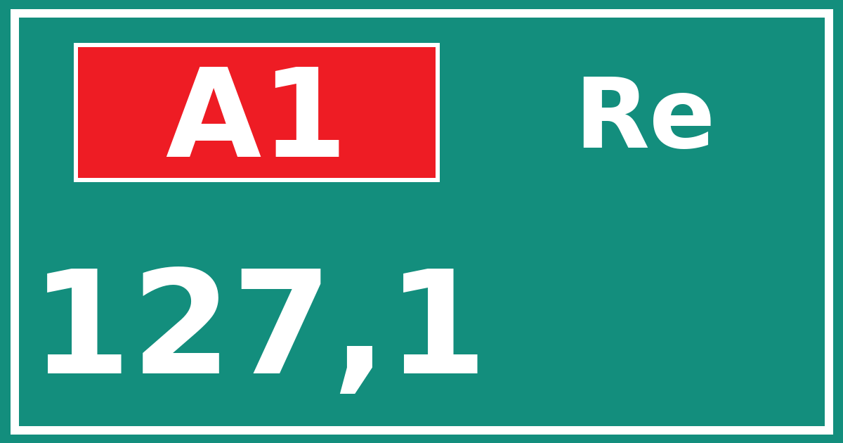 Hectometerbord A1 127,1 zijde Re
