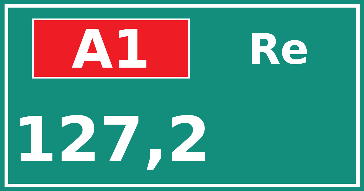 Hectometerbord A1 127,2 zijde Re