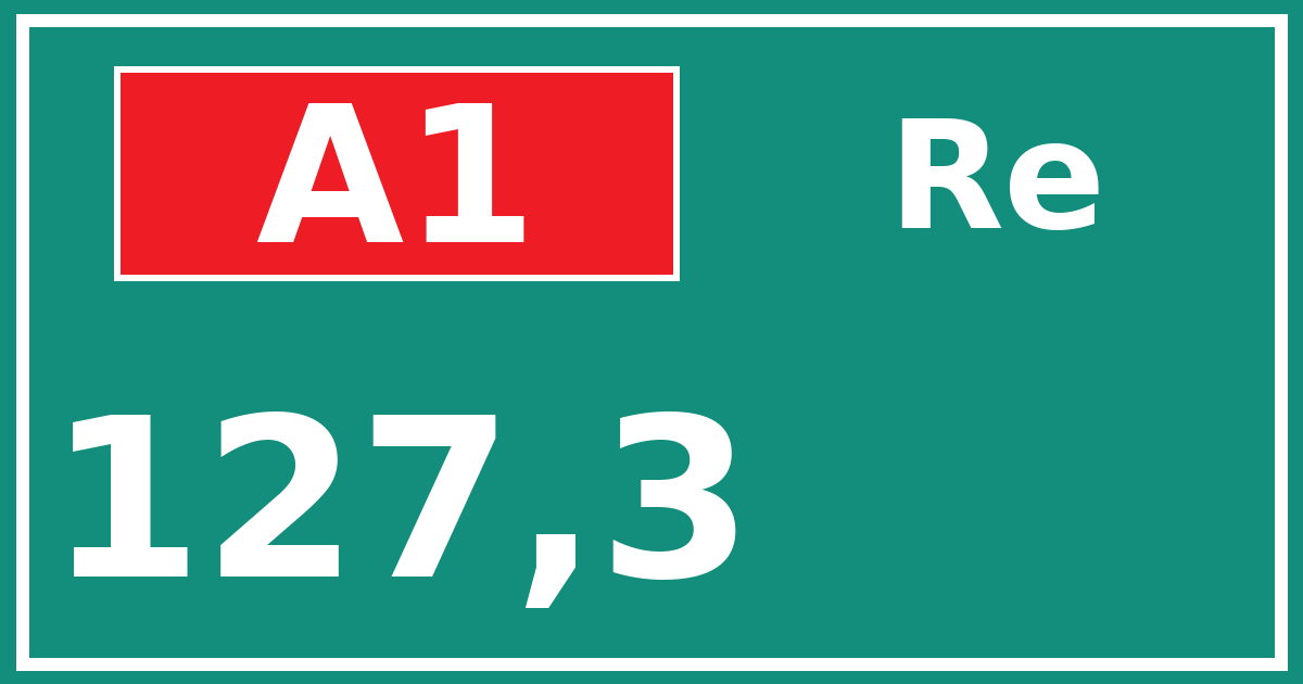 Hectometerbord A1 127,3 zijde Re