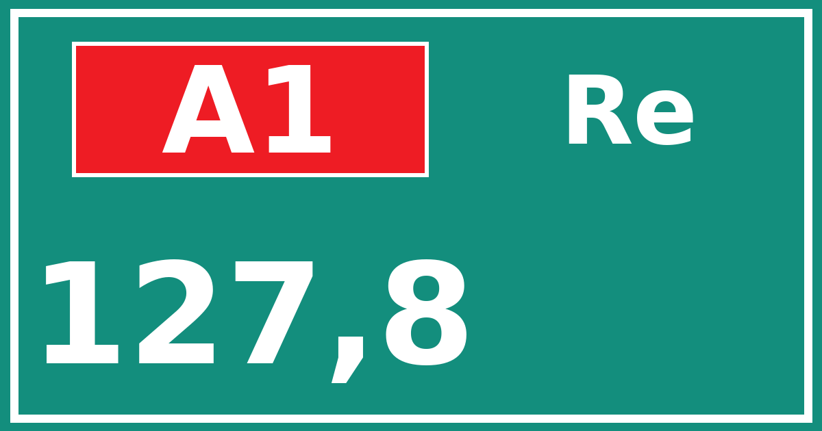 Hectometerbord A1 127,8 zijde Re