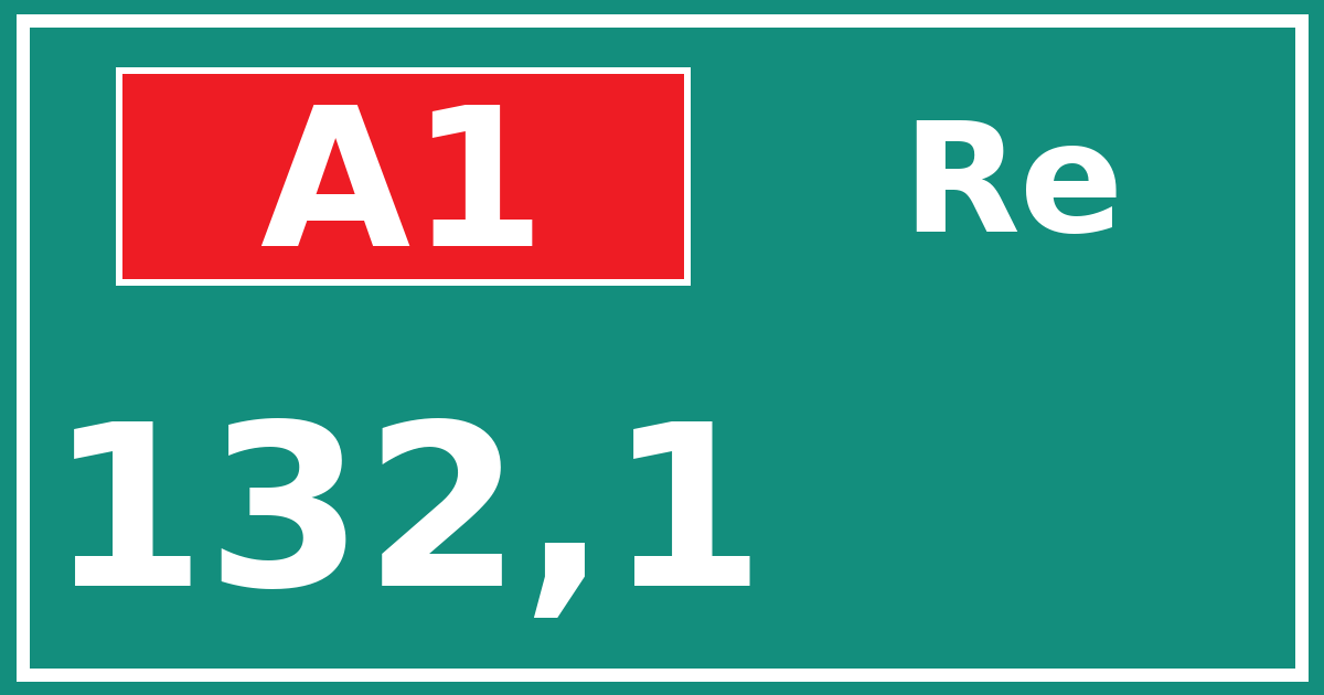 Hectometerbord A1 132,1 zijde Re