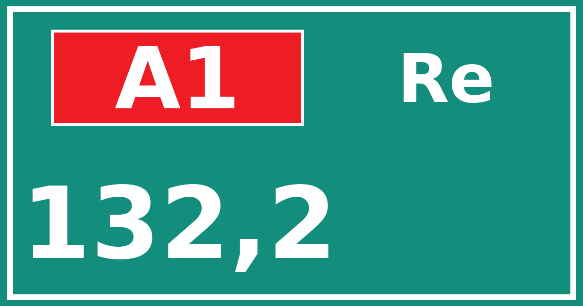 Hectometerbord A1 132,2 zijde Re