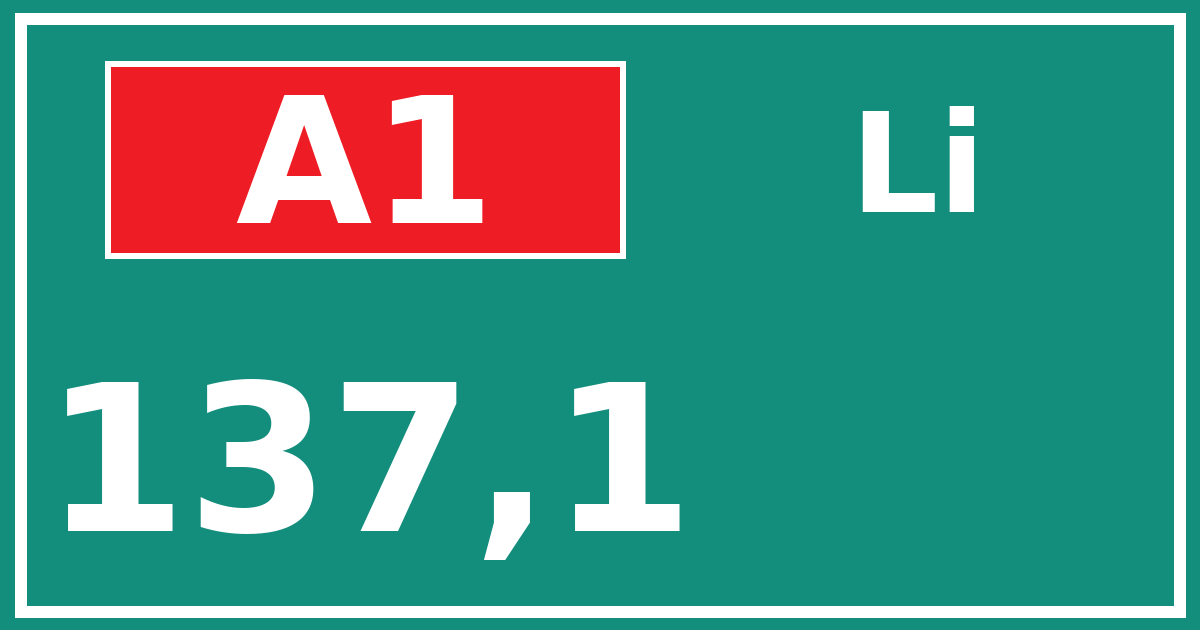 Hectometerbord A1 137,1 zijde Li