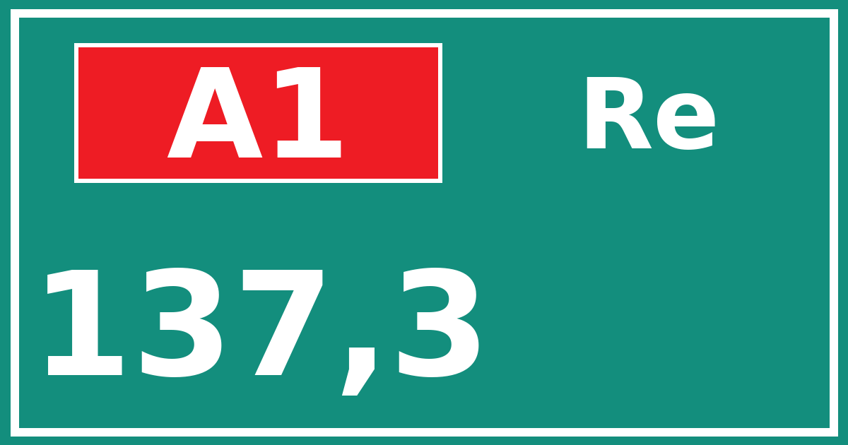 Hectometerbord A1 137,3 zijde Re
