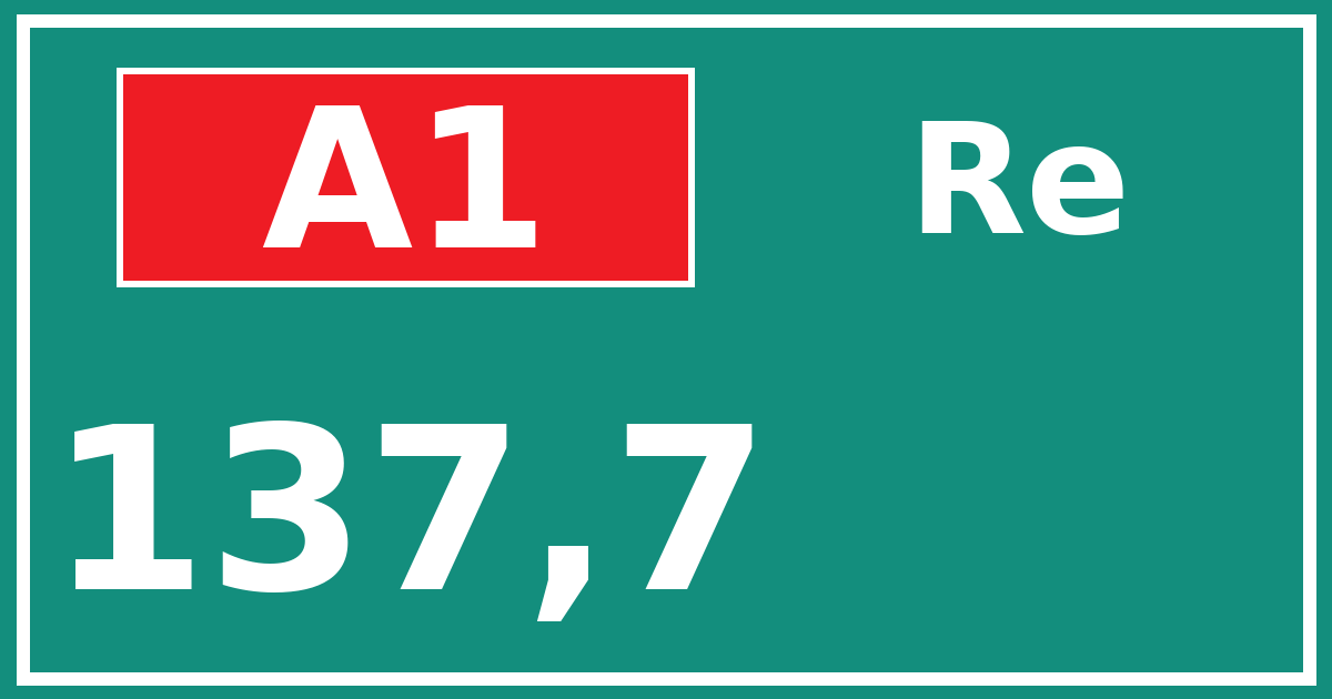 Hectometerbord A1 137,7 zijde Re