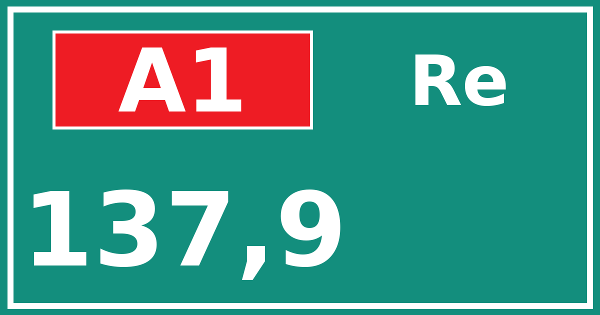 Hectometerbord A1 137,9 zijde Re