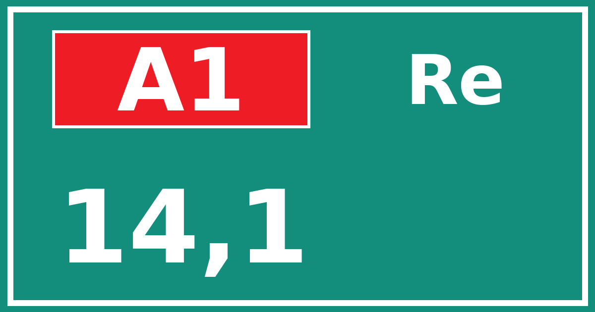 Hectometerbord A1 14,1 zijde Re
