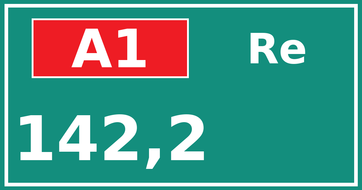 Hectometerbord A1 142,2 zijde Re