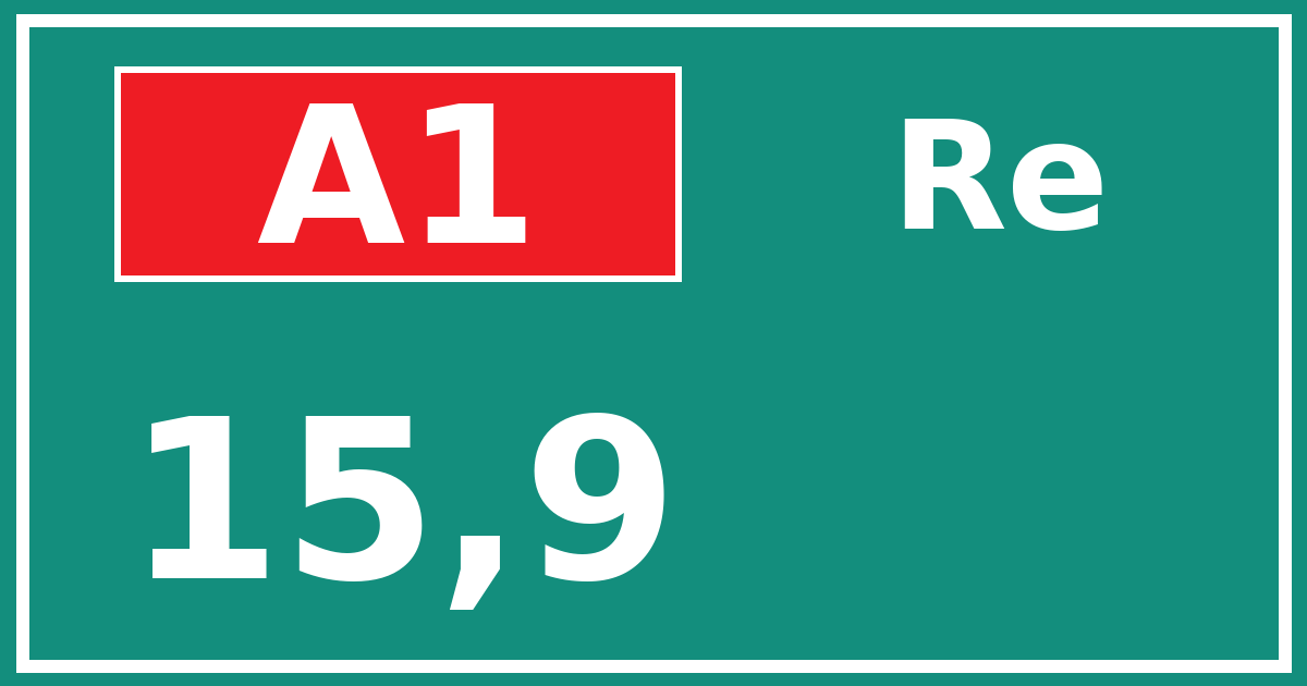 Hectometerbord A1 15,9 zijde Re
