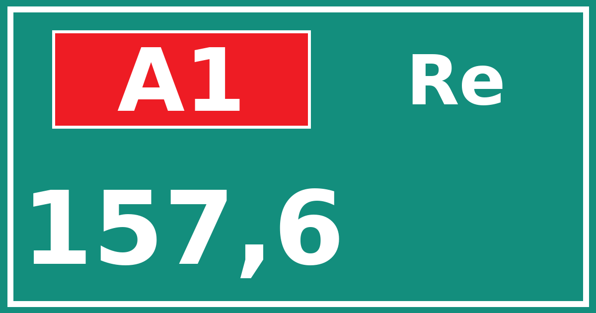 Hectometerbord A1 157,6 zijde Re