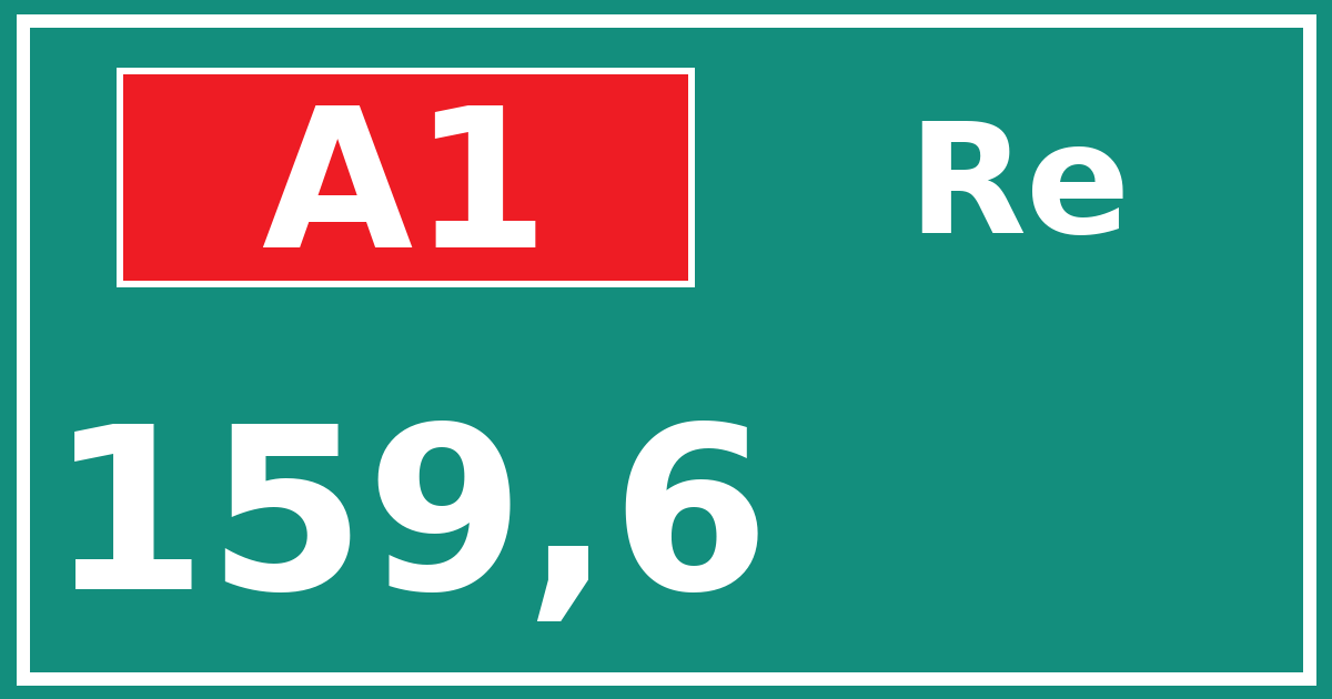 Hectometerbord A1 159,6 zijde Re