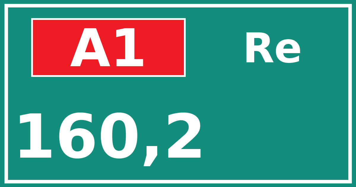 Hectometerbord A1 160,2 zijde Re