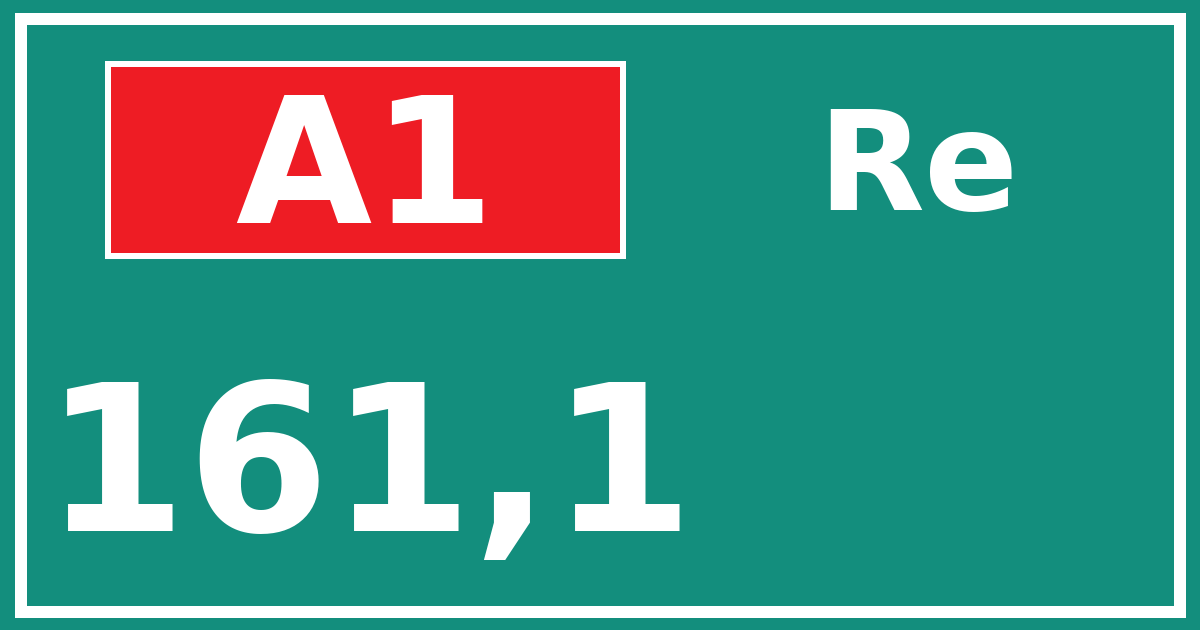 Hectometerbord A1 161,1 zijde Re