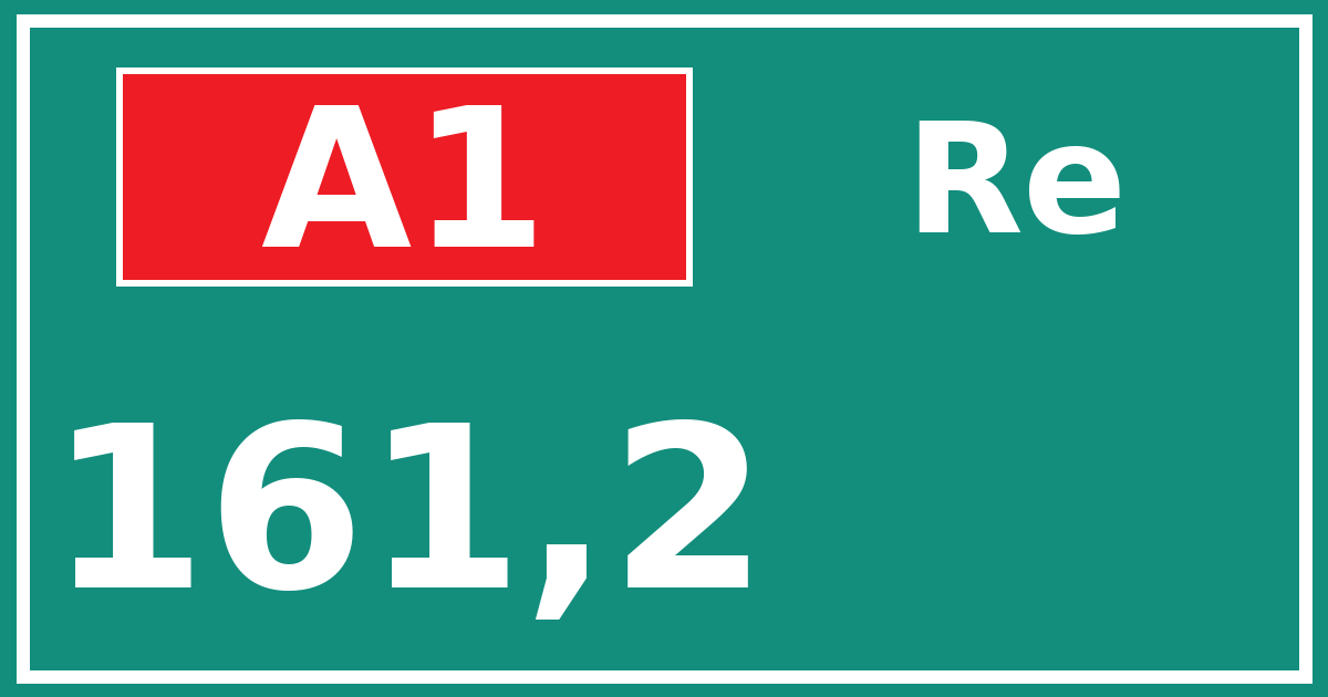 Hectometerbord A1 161,2 zijde Re