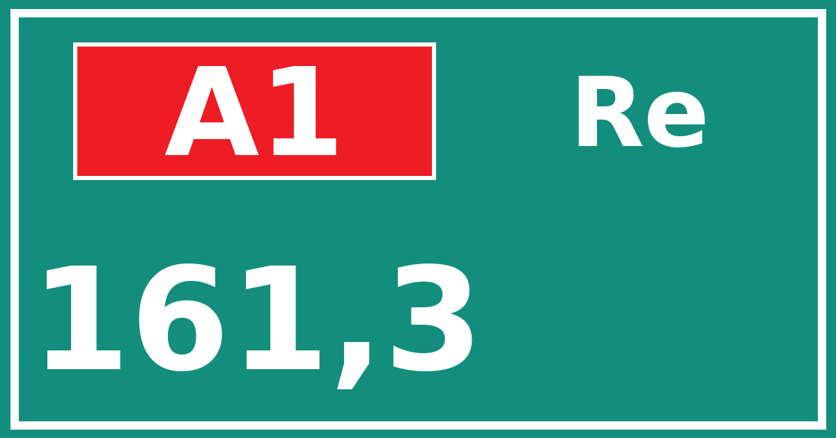 Hectometerbord A1 161,3 zijde Re
