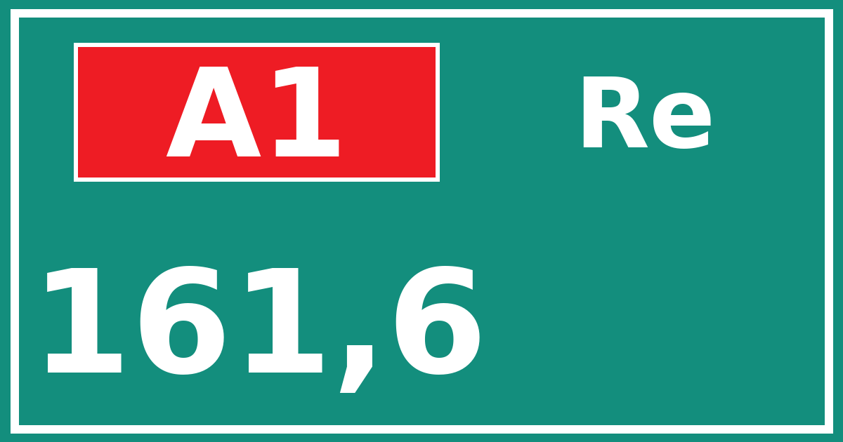 Hectometerbord A1 161,6 zijde Re