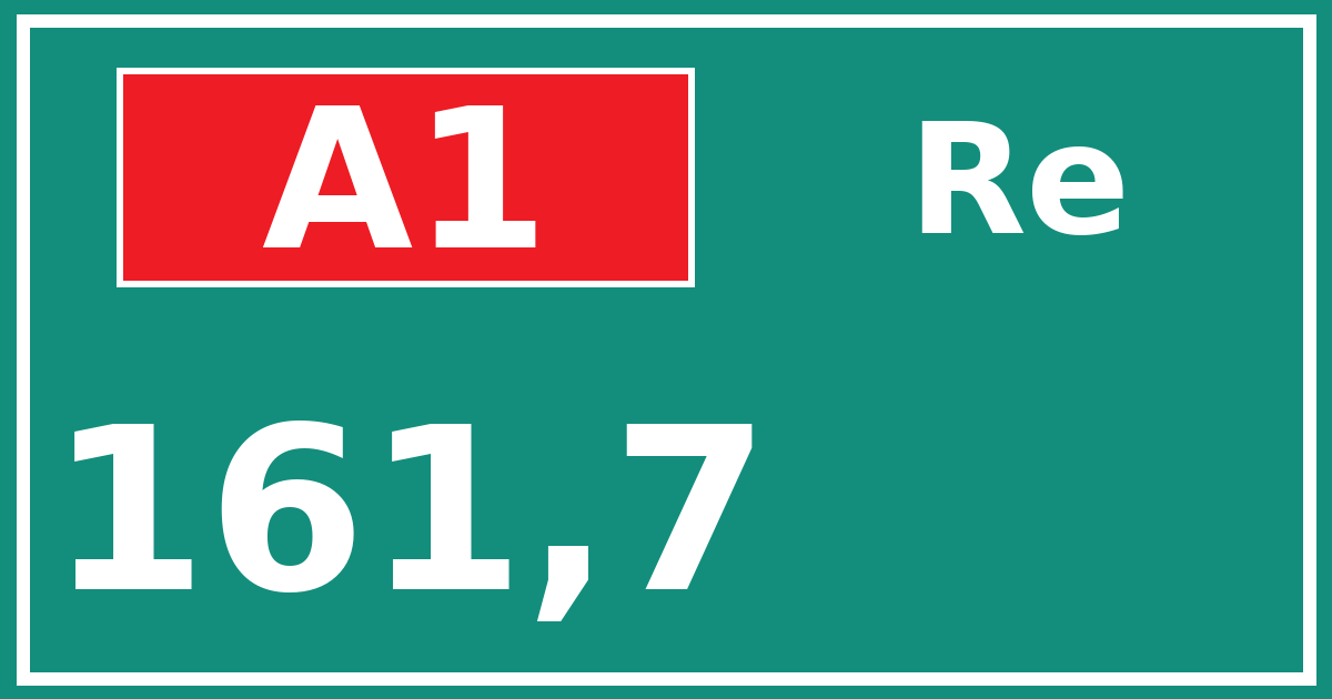 Hectometerbord A1 161,7 zijde Re