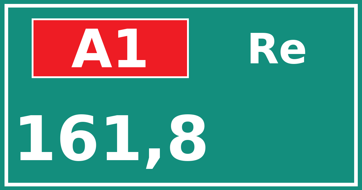 Hectometerbord A1 161,8 zijde Re
