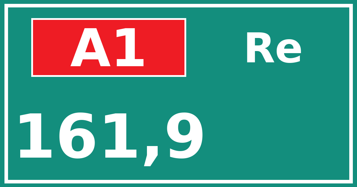 Hectometerbord A1 161,9 zijde Re