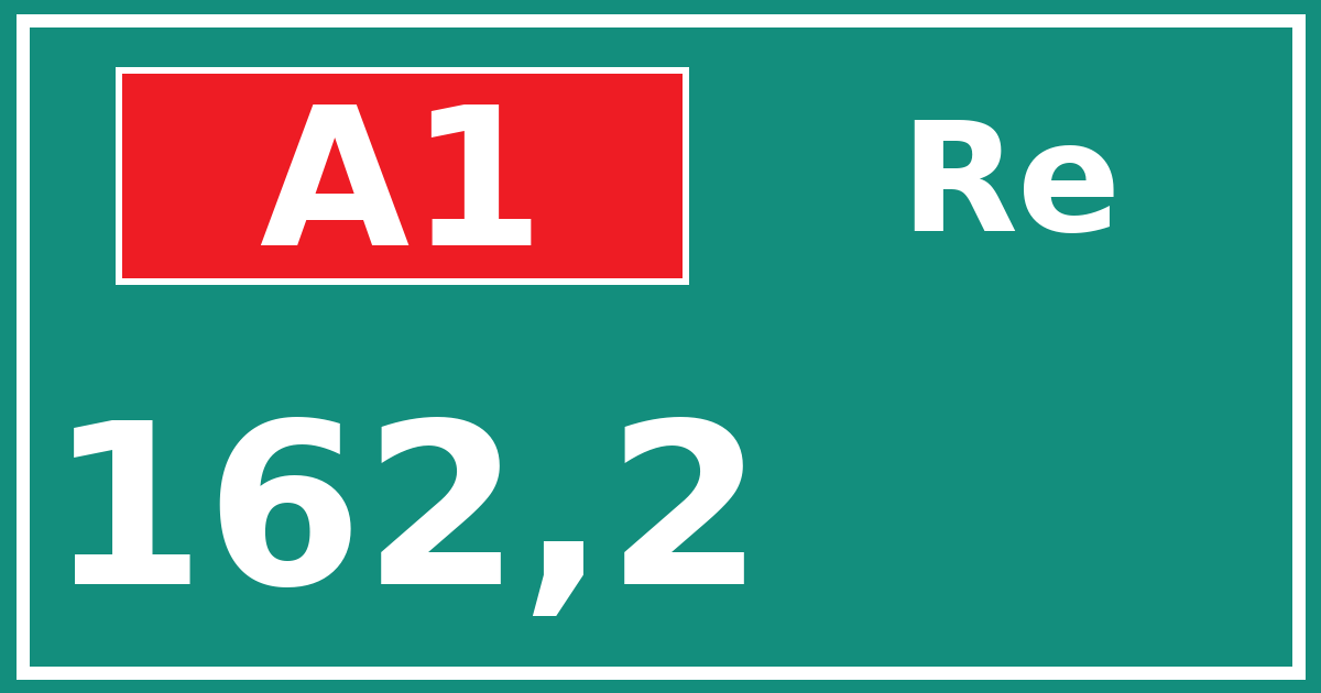 Hectometerbord A1 162,2 zijde Re
