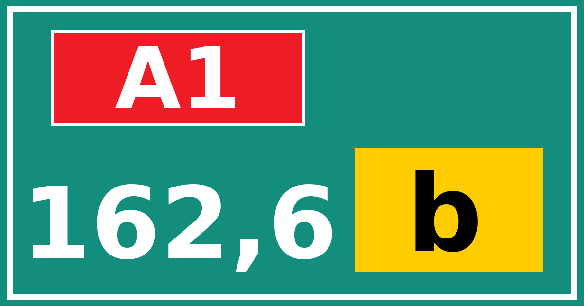 Hectometerbord A1 162,6 letter b