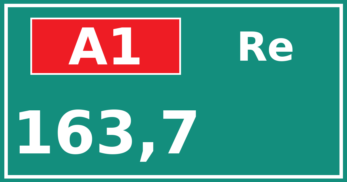 Hectometerbord A1 163,7 zijde Re