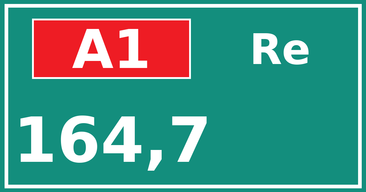 Hectometerbord A1 164,7 zijde Re