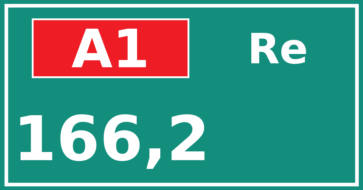 Hectometerbord A1 166,2 zijde Re