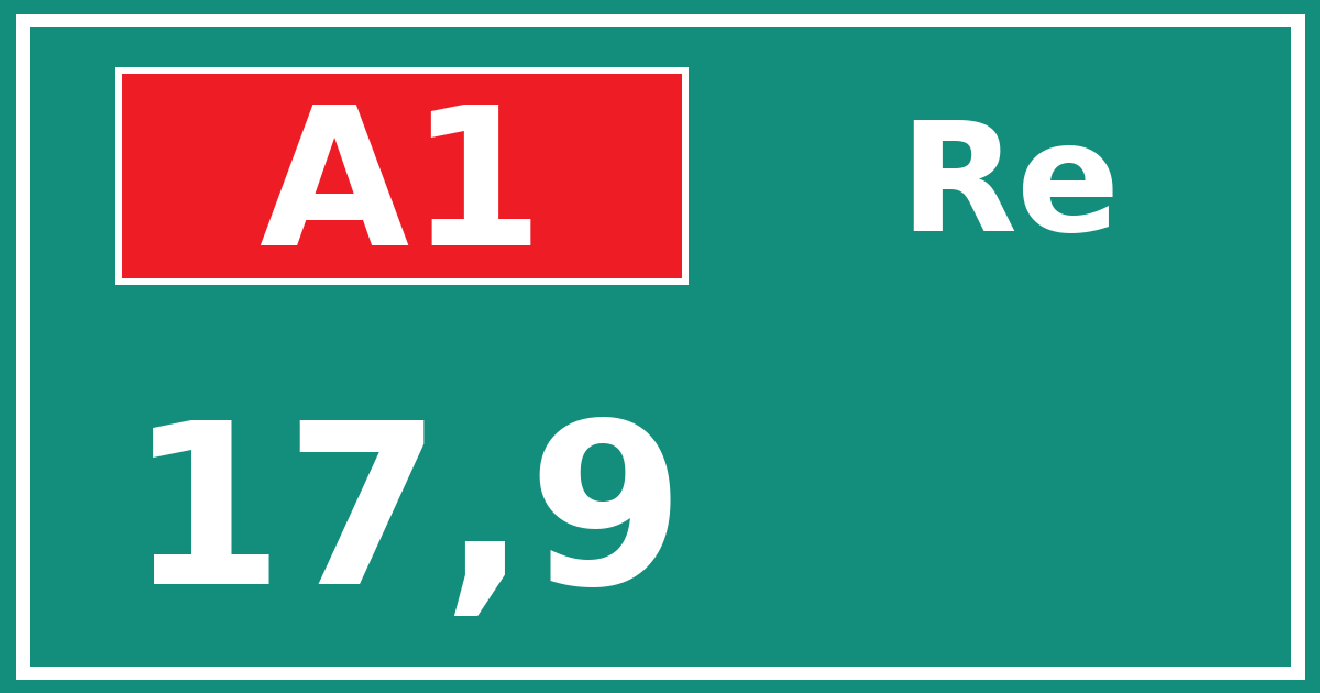 Hectometerbord A1 17,9 zijde Re