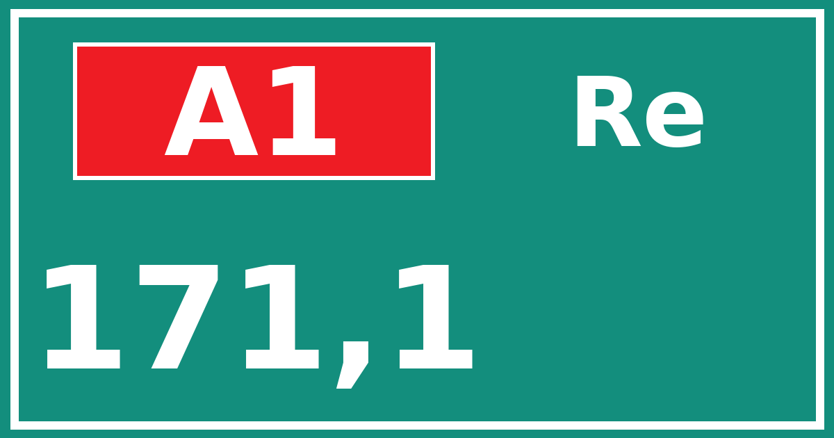 Hectometerbord A1 171,1 zijde Re