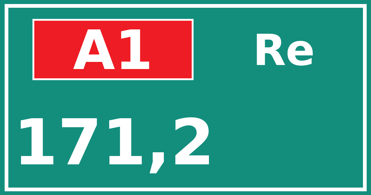 Hectometerbord A1 171,2 zijde Re