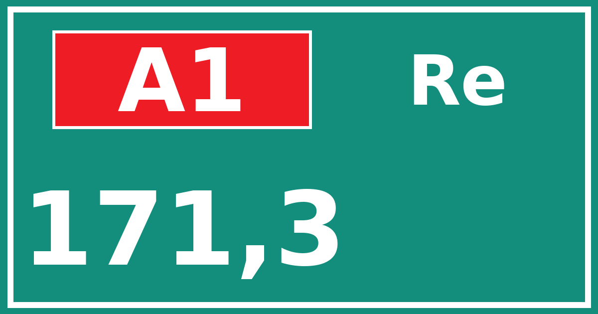 Hectometerbord A1 171,3 zijde Re