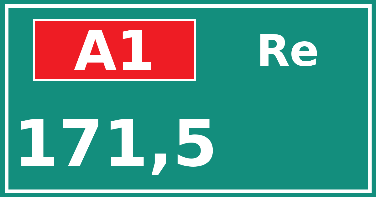 Hectometerbord A1 171,5 zijde Re