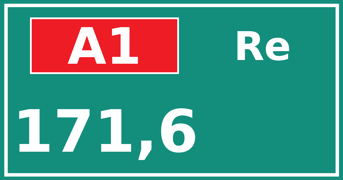 Hectometerbord A1 171,6 zijde Re