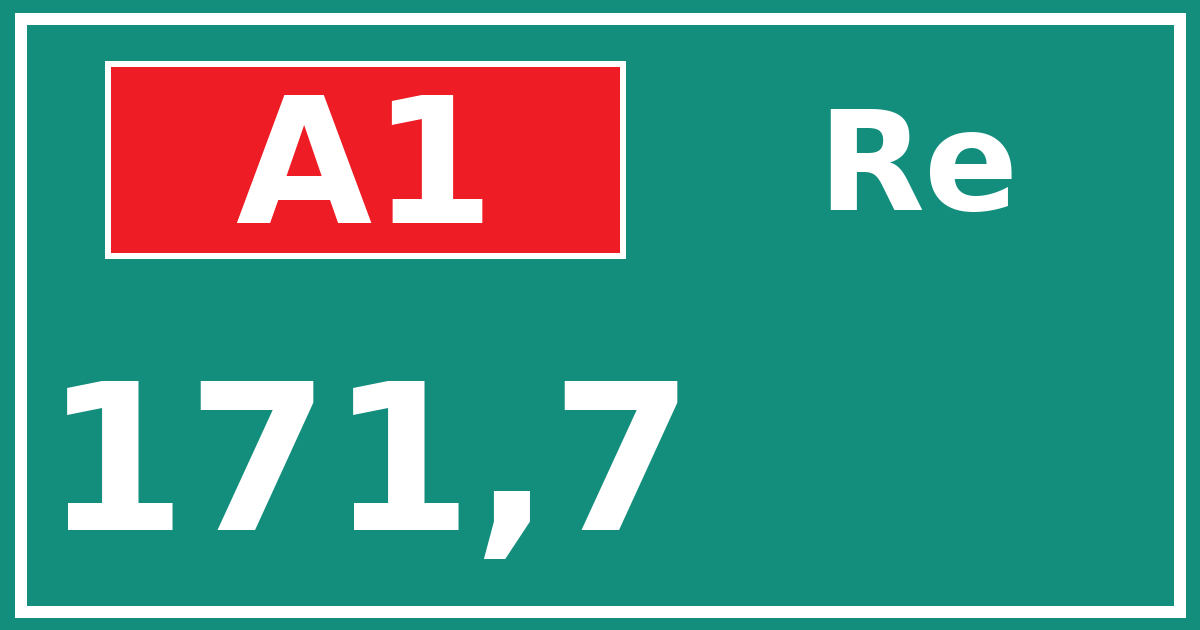 Hectometerbord A1 171,7 zijde Re
