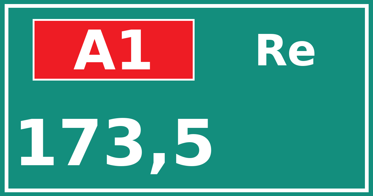Hectometerbord A1 173,5 zijde Re